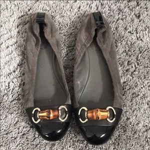 Gucci bamboo horse-bit flats